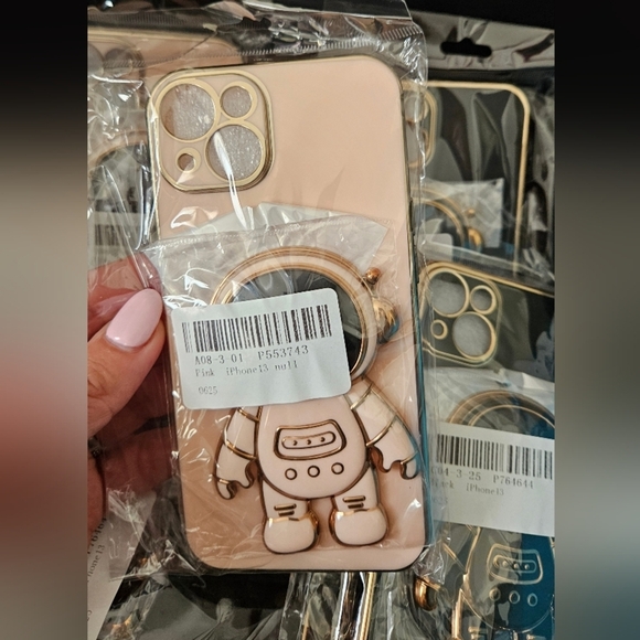 iPhone 13 3D Astronaut Phone Stand Pink Phone Case NWT - Picture 5 of 6